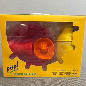 Pop Silicone Cocktail Set - Red, Yellow, Orange